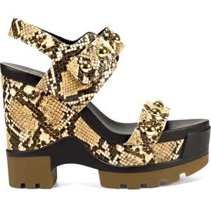 New Jessica Simpson Baysie Platform Wild Snake Print